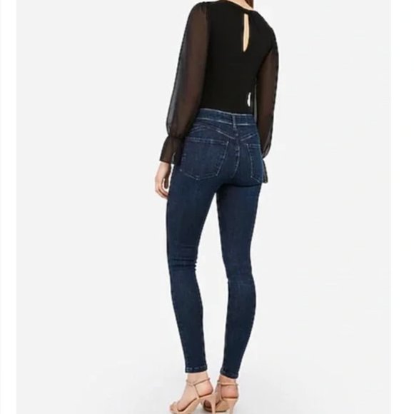 EXPRESS DENIM PERFECT STRETCH HIGH RISE CROPPED LEGGING JEANS